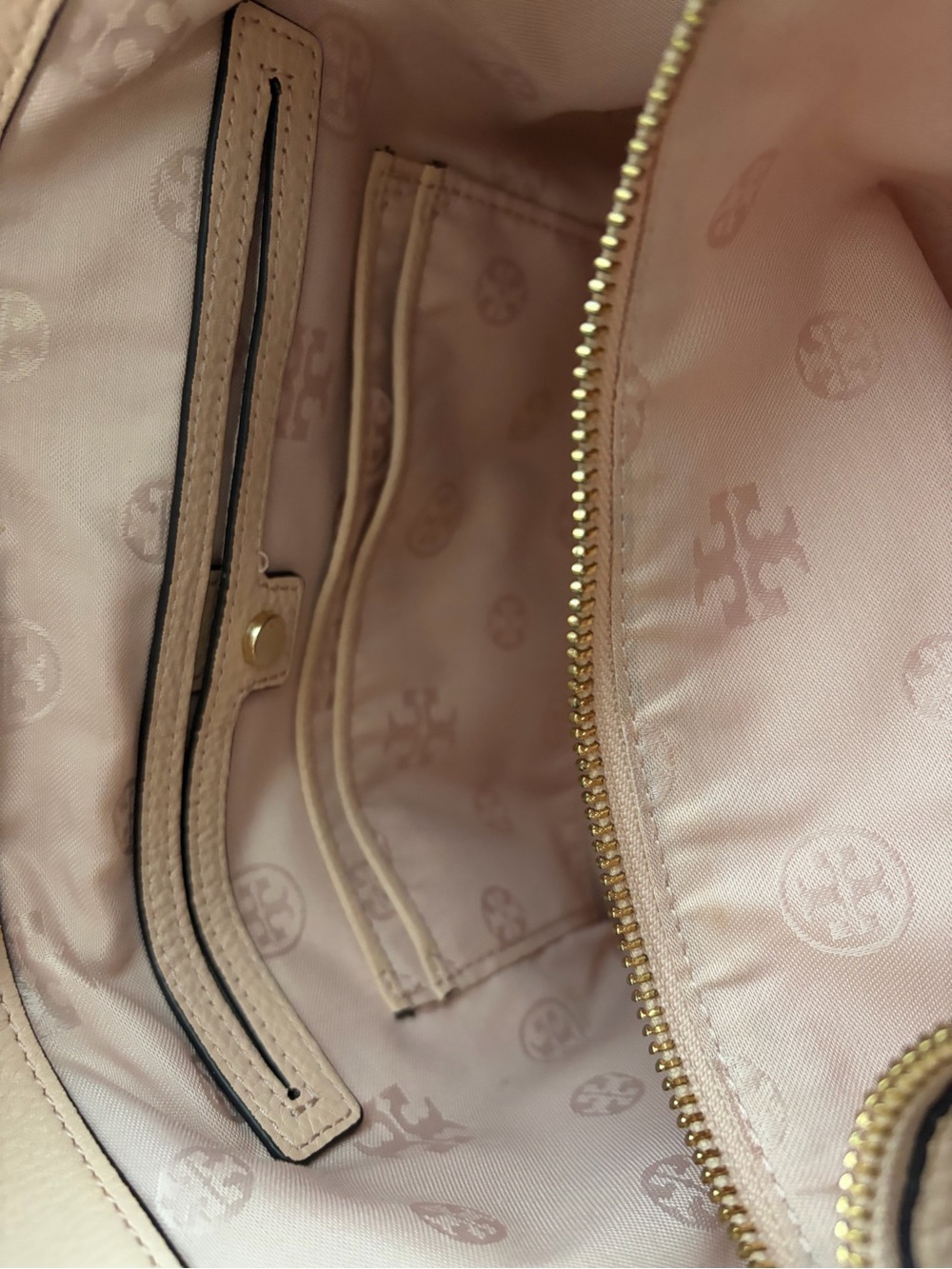 Tory Burch Thea Center Zip Leather Tote Sweet Melon - Picture 9 of 10